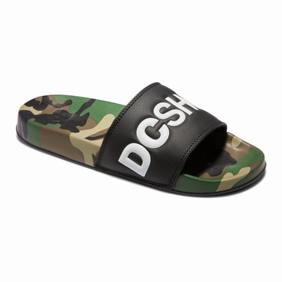 DC Slides Men's Black/Camo Sandals Australia Sale NLX-732